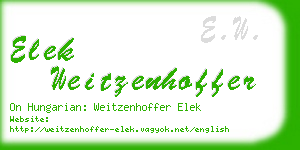 elek weitzenhoffer business card